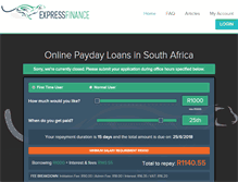 Tablet Screenshot of expressfinance.co.za